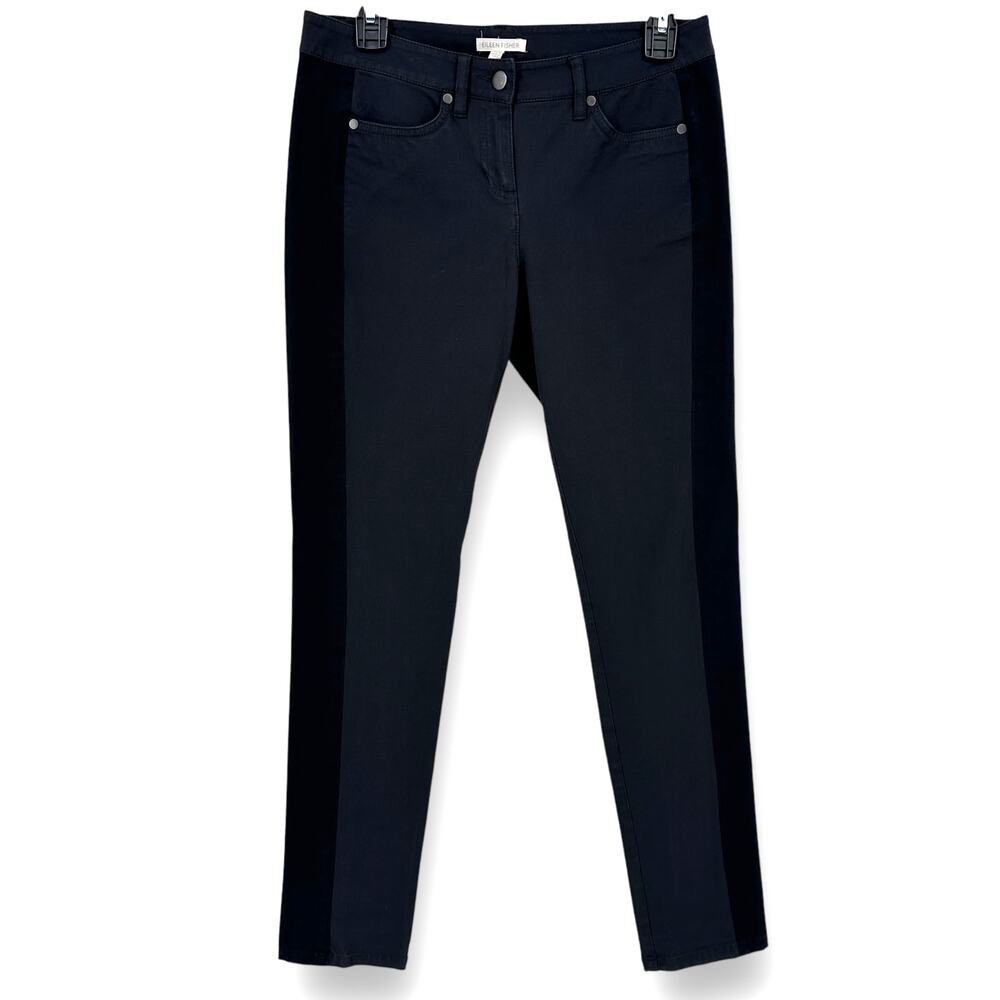 Eileen Fisher Black Denim Stretch Jeans Womens Size XS Organic Cotton Spandex